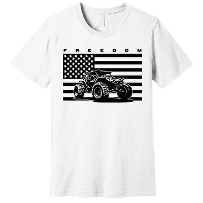 American Flag Off Roading Quad Atv Premium T-Shirt