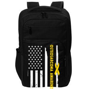 American Flag Osteosarcoma Awareness Wear Yellow Ribbon Usa Gift Impact Tech Backpack