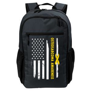 American Flag Osteosarcoma Awareness Wear Yellow Ribbon Usa Gift Daily Commute Backpack