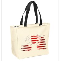 American Flag Outdoor Clothing Antlers Deer Zip Tote Bag