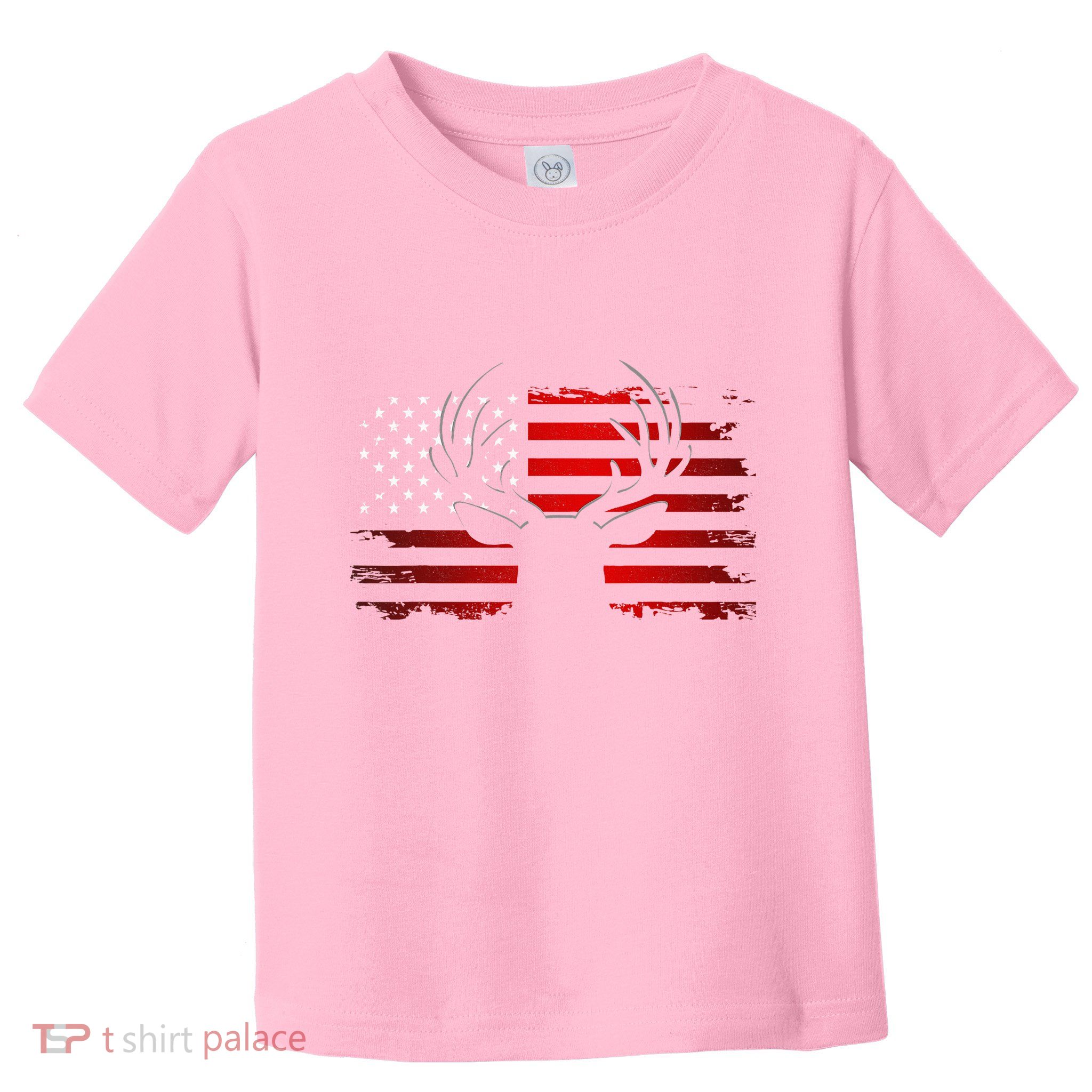 American Flag Outdoor Clothing Antlers Deer Toddler T-Shirt