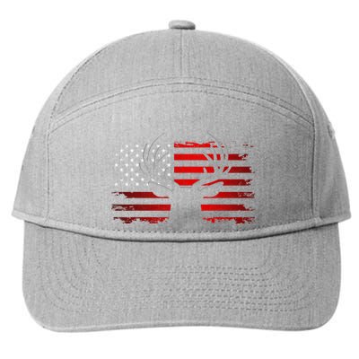 American Flag Outdoor Clothing Antlers Deer 7-Panel Snapback Hat