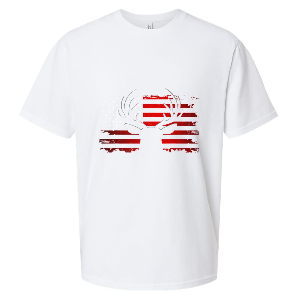 American Flag Outdoor Clothing Antlers Deer Sueded Cloud Jersey T-Shirt