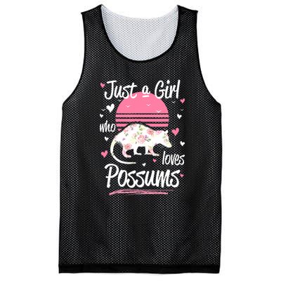 Animal Floral Opossum Just A Girl Who Loves Possums Mesh Reversible Basketball Jersey Tank