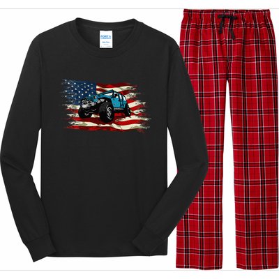 American Flag Off Roading Off Road 4x4 Mudding Long Sleeve Pajama Set