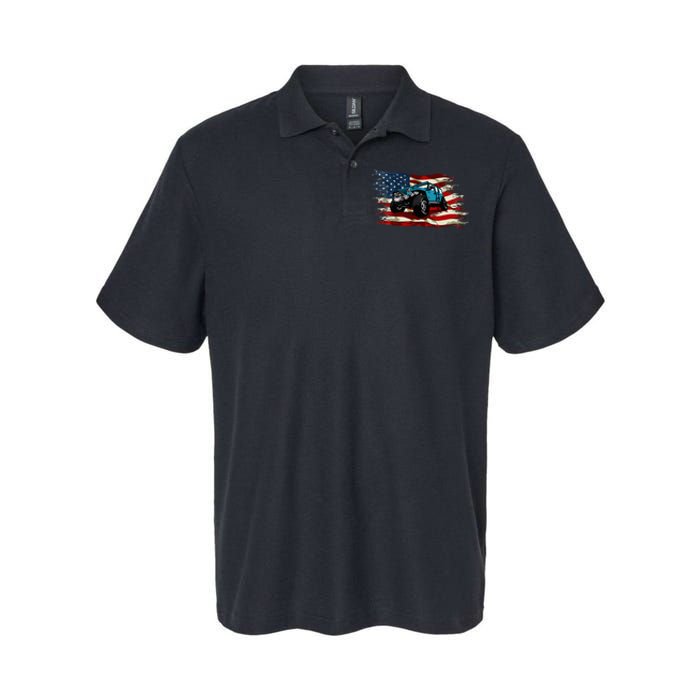 American Flag Off Roading Off Road 4x4 Mudding Softstyle Adult Sport Polo