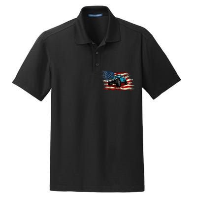 American Flag Off Roading Off Road 4x4 Mudding Dry Zone Grid Polo