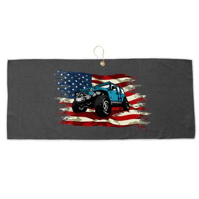 American Flag Off Roading Off Road 4x4 Mudding Large Microfiber Waffle Golf Towel