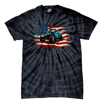 American Flag Off Roading Off Road 4x4 Mudding Tie-Dye T-Shirt