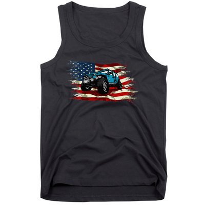 American Flag Off Roading Off Road 4x4 Mudding Tank Top