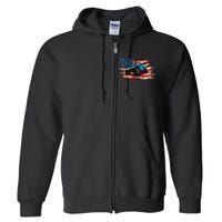 American Flag Off Roading Off Road 4x4 Mudding Full Zip Hoodie