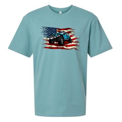 American Flag Off Roading Off Road 4x4 Mudding Sueded Cloud Jersey T-Shirt