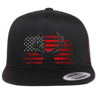 American Flag Outdoor Clothing Antlers Deer Flatbill Hat