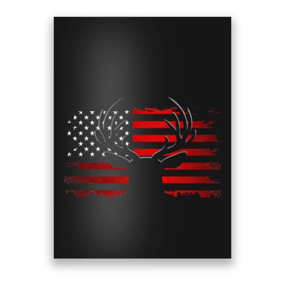 American Flag Outdoor Clothing Antlers Deer Poster