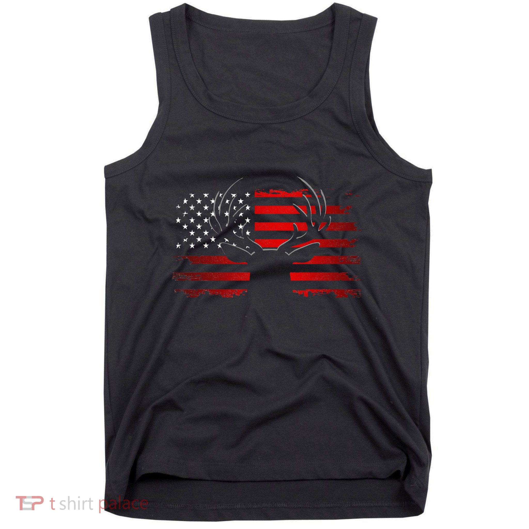 American Flag Outdoor Clothing Antlers Deer Tank Top