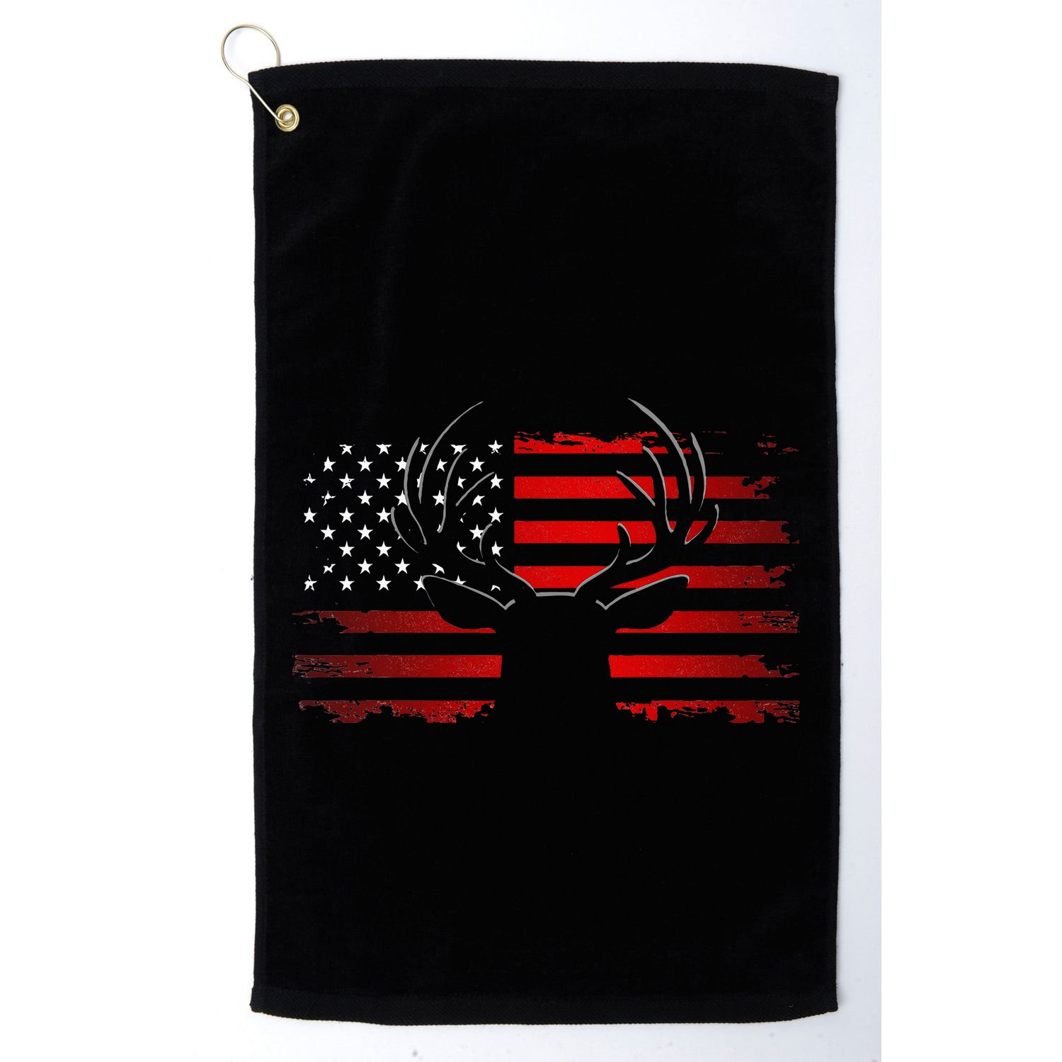 American Flag Outdoor Clothing Antlers Deer Golf Towel