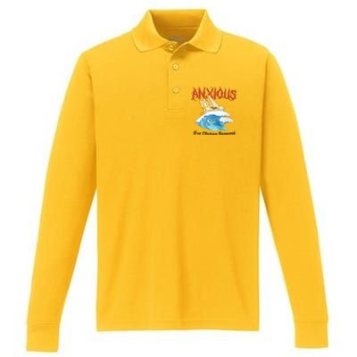 Anxious For Obvious Reasons Performance Long Sleeve Polo