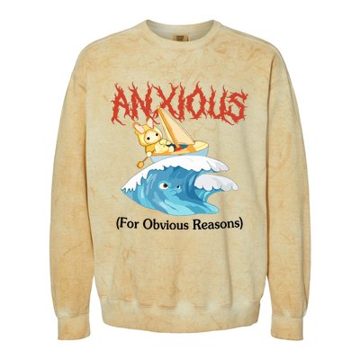 Anxious For Obvious Reasons Colorblast Crewneck Sweatshirt