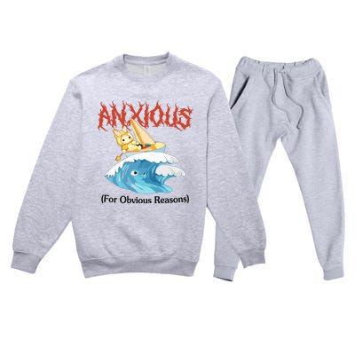 Anxious For Obvious Reasons Premium Crewneck Sweatsuit Set