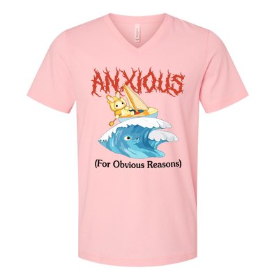 Anxious For Obvious Reasons V-Neck T-Shirt