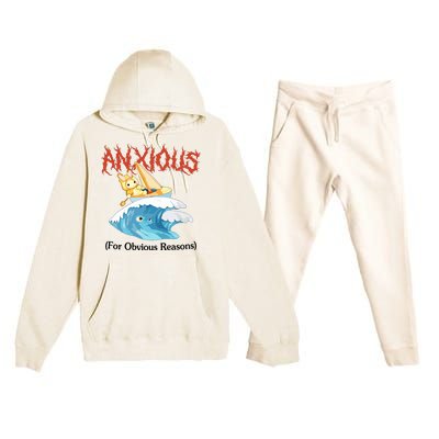 Anxious For Obvious Reasons Premium Hooded Sweatsuit Set