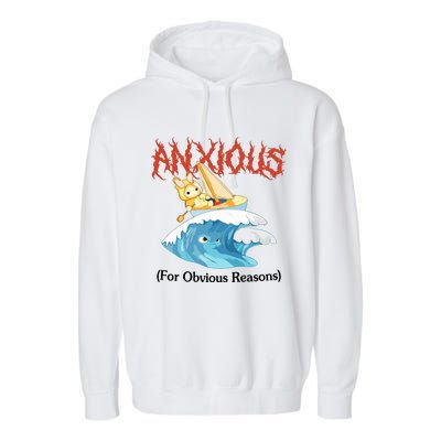 Anxious For Obvious Reasons Garment-Dyed Fleece Hoodie