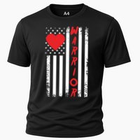American Flag Open Heart Surgery Warrior Meaningful Gift Cooling Performance Crew T-Shirt