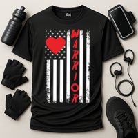American Flag Open Heart Surgery Warrior Meaningful Gift Cooling Performance Crew T-Shirt