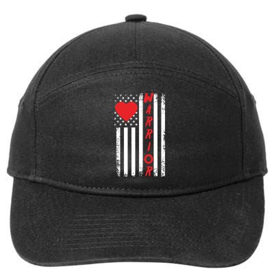 American Flag Open Heart Surgery Warrior Meaningful Gift 7-Panel Snapback Hat