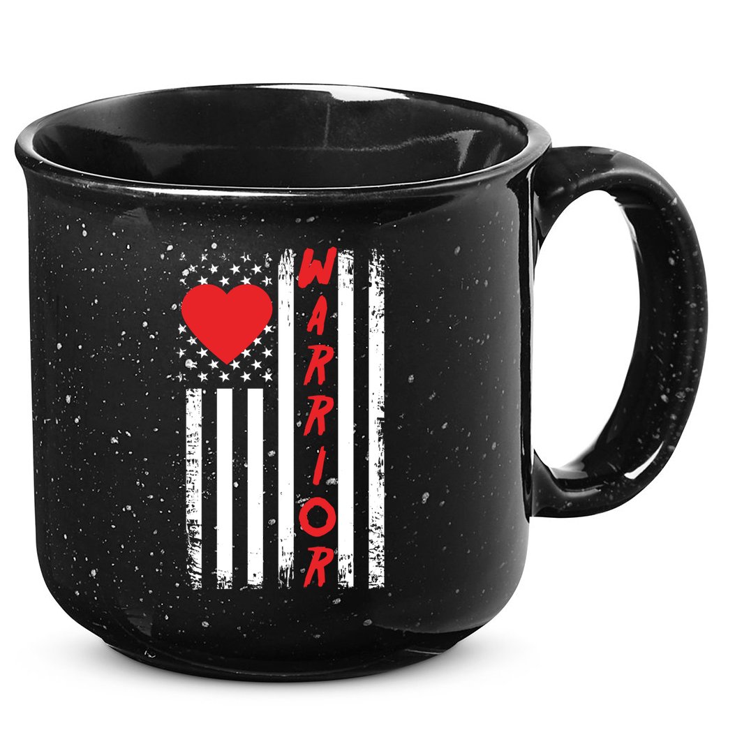 American Flag Open Heart Surgery Warrior Meaningful Gift 15oz Campfire Ceramic Mug