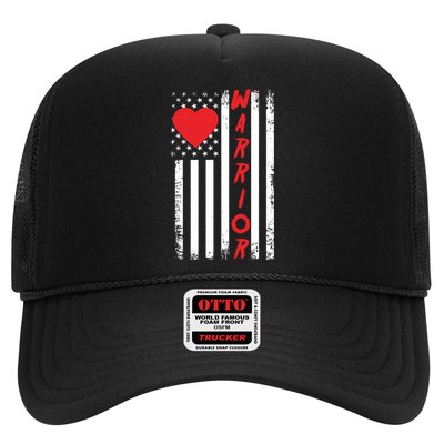 American Flag Open Heart Surgery Warrior Meaningful Gift Trucker Hat