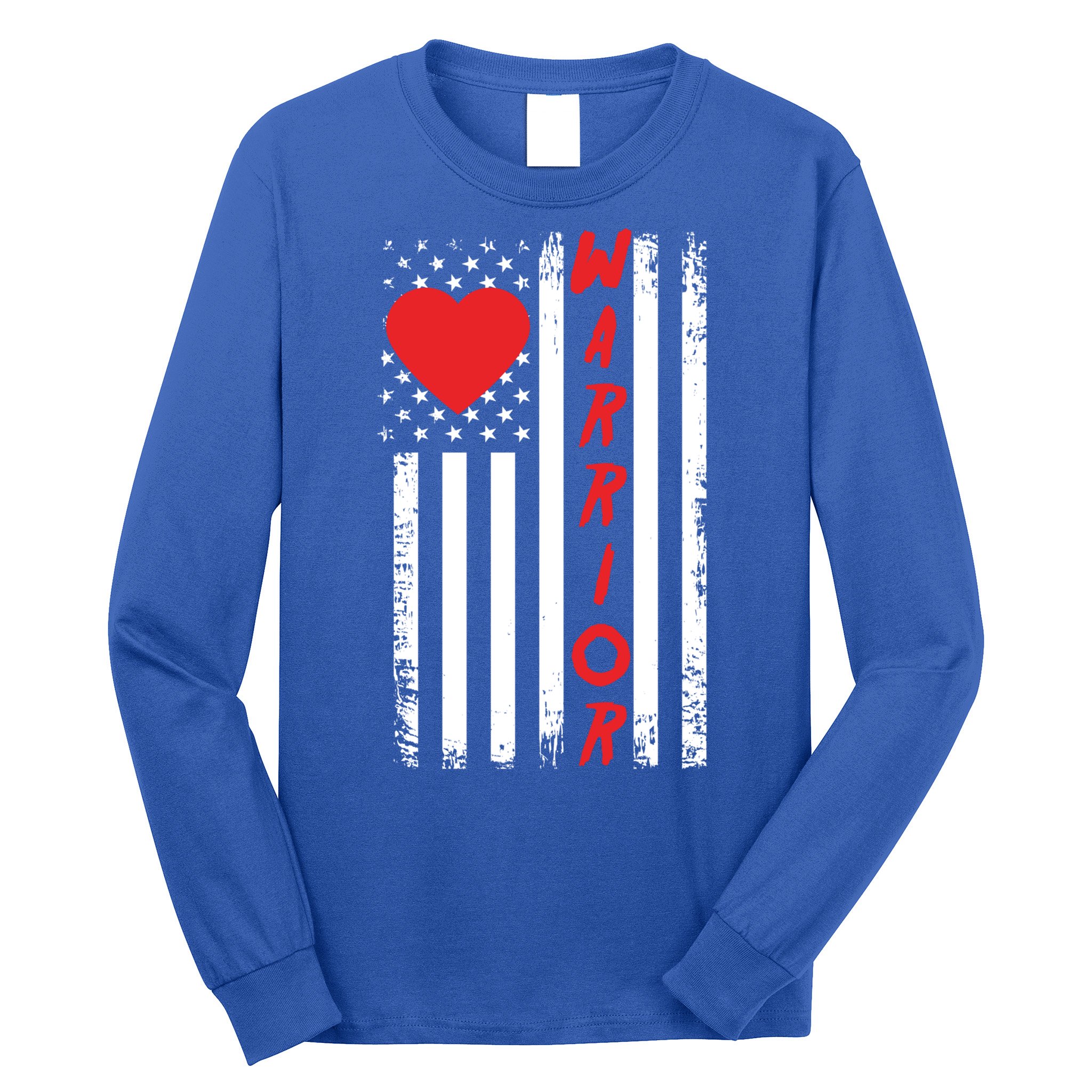 American Flag Open Heart Surgery Warrior Meaningful Gift Long Sleeve Shirt