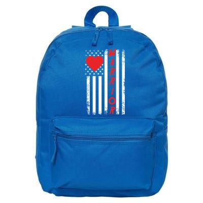 American Flag Open Heart Surgery Warrior Meaningful Gift 16 in Basic Backpack