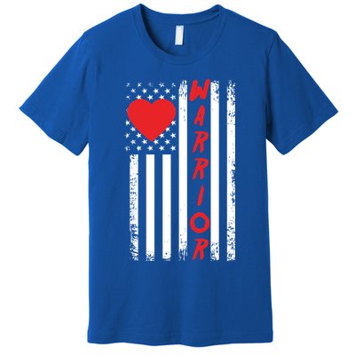 American Flag Open Heart Surgery Warrior Meaningful Gift Premium T-Shirt
