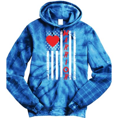 American Flag Open Heart Surgery Warrior Meaningful Gift Tie Dye Hoodie