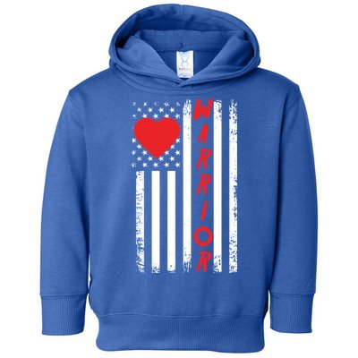American Flag Open Heart Surgery Warrior Meaningful Gift Toddler Hoodie