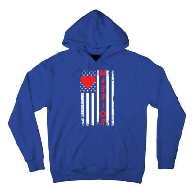 American Flag Open Heart Surgery Warrior Meaningful Gift Tall Hoodie