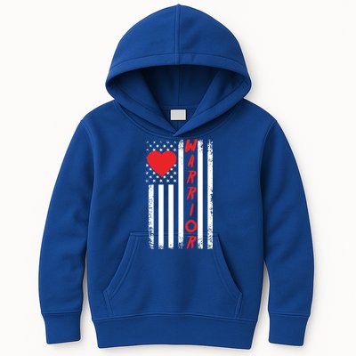 American Flag Open Heart Surgery Warrior Meaningful Gift Kids Hoodie