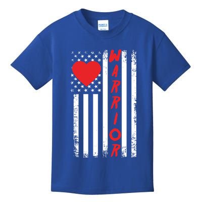 American Flag Open Heart Surgery Warrior Meaningful Gift Kids T-Shirt