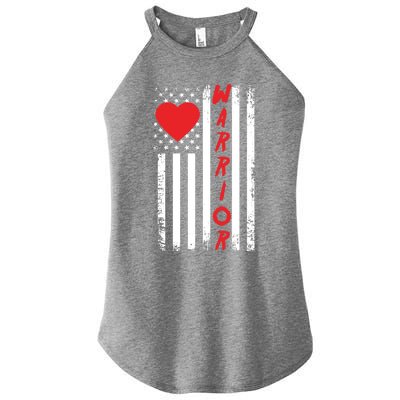 American Flag Open Heart Surgery Warrior Meaningful Gift Women’s Perfect Tri Rocker Tank