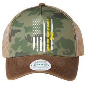 American Flag Osteosarcoma Awareness Wear Yellow Ribbon Usa Gift Legacy Tie Dye Trucker Hat