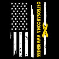 American Flag Osteosarcoma Awareness Wear Yellow Ribbon Usa Gift Drawstring Bag