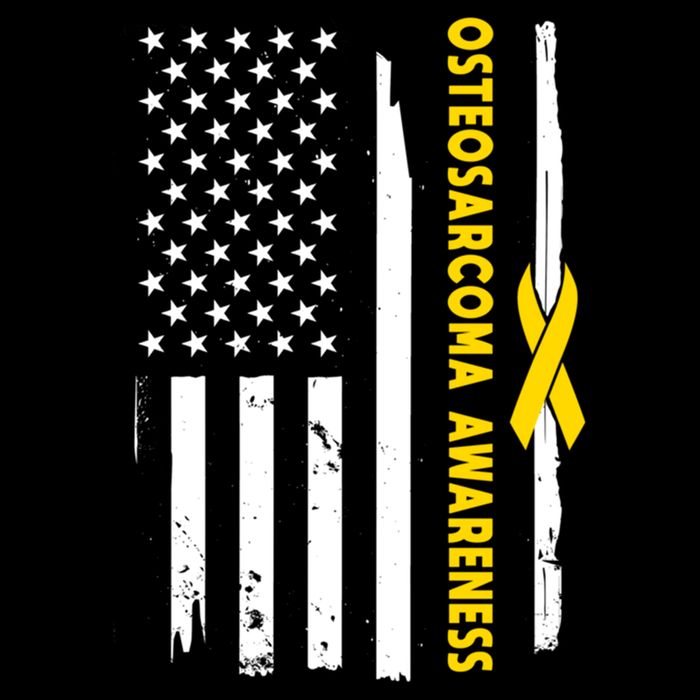 American Flag Osteosarcoma Awareness Wear Yellow Ribbon Usa Gift Drawstring Bag
