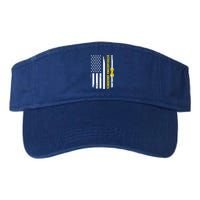 American Flag Osteosarcoma Awareness Wear Yellow Ribbon Usa Gift Valucap Bio-Washed Visor