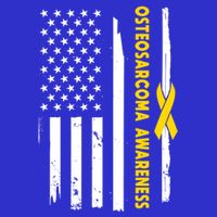 American Flag Osteosarcoma Awareness Wear Yellow Ribbon Usa Gift Womens T-Shirt