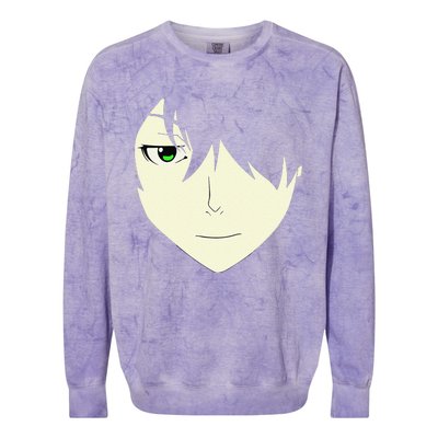 Anime Face Otaku Who Lover Manga Style Japanese Colorblast Crewneck Sweatshirt