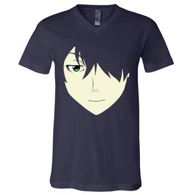 Anime Face Otaku Who Lover Manga Style Japanese V-Neck T-Shirt