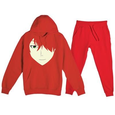 Anime Face Otaku Who Lover Manga Style Japanese Premium Hooded Sweatsuit Set