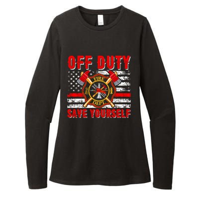 American Flag Offmeaningful Giftduty Save Yourself Firefighter Fire Gift Womens CVC Long Sleeve Shirt