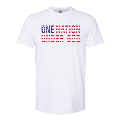 American Flag One Nation Under God Gift Softstyle® CVC T-Shirt